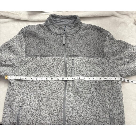 Mens Full-Zip Grey George Fleece Jacket Chest & Side Zipper Pockets SizeL(42-44) - Picture 10 of 13